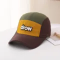 Cappellino da baseball colorblock leggero ad asciugatura rapida, cappello da sole ricamato casual. - M (56-58cm) / Marrone/Giallo