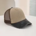 Verwaschene Trucker Cap mit Netzrückseite und Vintage-Look. Perfekter Sonnenschutz für Sport. - M (56-58cm) / Schwarz Und Braun