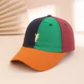 Quick-dry color-block baseball cap with cute bear embroidery, ideal for spring and outdoor sports. - M (56-58cm) / Orange Brim