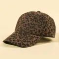 Gorra de béisbol clásica con estampado de leopardo y visera curvada para protección solar. - M (56-58cm) / Marrón Café