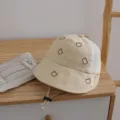Kids breathable mesh baseball cap with cute bear embroidery, casual sun hat for summer outdoor. - M / Khaki