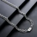 Double layer titanium steel necklace with zodiac pendant, stylish and durable metal jewelry. - Cancer (L527)