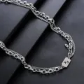 Double layer titanium steel zodiac necklace with pendant, stylish mens womens jewelry accessory. - Sagittarius (L527)