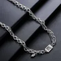 Stainless steel double layer zodiac necklace for men and women stylish silver chain jewelry. - Scorpio (L527)