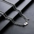 Aries zodiac necklace double layer titanium steel chain stylish accessory for men and women - Aries (L527)