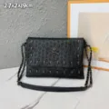 Punk style skull chain envelope shoulder bag for women, fashion crossbody handbag, 27cm - Black