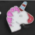 Cute cartoon unicorn enamel charm bead for 8mm DIY bracelet jewelry making accessory - Unicorn (SL767)