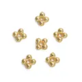 Perles d'espacement en forme de fleur dorée pour la création de bijoux artisanaux - 10 Pièces/Paquet (6x6mm)