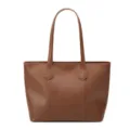 Bolso tote marrón, elegante bolso de hombro de cuero PU para mujer, gran capacidad urbana casual. - Tostado
