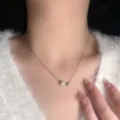 Catena di clavicola con pendente in perla minimalista e perina metallica, collana elegante. - Stile Singola Perla Rotonda / Argento