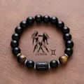 Gemini Zodiac Beaded Bracelet Natural Black Stone Tiger Eye Luxury Fashion Jewelry Gift - Gemini