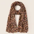 Bufanda de gasa con estampado de leopardo extragrande para mujer, accesorio de moda elegante. - 155*72 cm / Estampado de leopardo en U