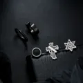Titanstahl Punk Gothic Stil Herren Damen Ohrringe Set Trend Hip Hop Schmuck Ohrstecker - Trendiges 5-teiliges Set für Herren B