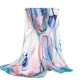 Chiffon floral print scarf lightweight spring summer beach shawl sun protection for women - 160*50CM / Beige