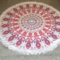 Ronde stranddoek in bohemian mandala stijl microvezel yogamat franje deken stranddeken. - Maat 6