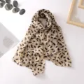 Mujer bufanda gasa estampado gato elegante ligero pañuelo cuello accesorio moda - 155*72 cm / Gato Caqui