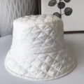 Chapeau bob matelassé blanc pour femmes, automne hiver chaud style japonais mode tendance. - M (56-58cm) / Blanc