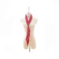Red pleated neck scarf with leather buckle, elegant retro design for versatile daily wear. - 145 - 18cm / Rose Red