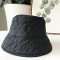 Chapeau bob matelasse noir pour femme hiver chaud retro tendance chapeau de loisirs - M (56-58cm) / Noir