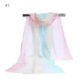 Gradient chiffon scarf for women, lightweight summer sun protection shawl and stylish neck wrap. - Black Grid Rose