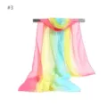 Colorful gradient chiffon scarf sheer fabric detail, lightweight rainbow display. - Beige Polka Dot