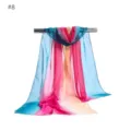 Women gradient chiffon scarf summer lightweight sun protection scarf colorful neck wrap - US Size 8