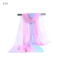 Gradient chiffon scarf for women, lightweight summer sun shawl, elegant spring neck accessory. - Floral & Stripe