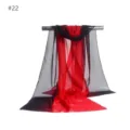 Gradient chiffon scarf detail, black and red lightweight sun protection scarf for women summer spring. - Nautical Theme