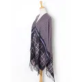 Autumn winter women tassel cape shawl, chic chevron plaid patterned warm cloak outerwear. - Pink
