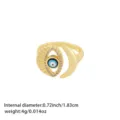 Detailansicht des Bösen-Blick-Goldrings mit Zirkonia und Mond-Design, edler Stil. - Einstellbar Offen / Mond Böser Blick Stil (Style 1)