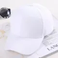 Casquette de baseball blanche classique pour femmes, design uni idéal pour l'été. - Blanc