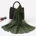 Green Polka Dot Imitation Silk Scarf Variant - Elegant Women Neckwear Fashion Choice - Military Green Polka Dots