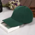 Casquette de baseball vert foncé unie pour femme, chapeau de soleil en coton décontracté. - Vert Foncé