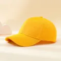 Casquette de baseball jaune unie pour femme, chapeau de soleil en coton pour sport. - Orange