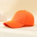Casquette de baseball orange unie simple visière canard sport plein air soleil - Rouge Orangé