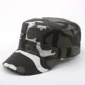 Camouflage flat top cap military cadet hat outdoor tactical baseball hat for men women - One Size / White Camouflage