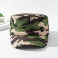 Camo flat top military hat for men and women, outdoor tactical cadet cap for daily wear training. - One Size / Khaki Camo