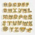 Goldene 3D Buchstaben Charms Anhänger DIY Schmuckherstellung Zubehör für Armbänder Ketten - Einzelner Buchstabenanhänger (A) / Gold