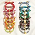 Bunte geflochtene Armbänder Set mit goldenen Buchstaben Anhängern für Damen Alltagsschmuck - Geflochtenes Buchstabenarmband (A) / bunt