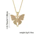 Vergoldete Schmetterling Anhänger Halskette mit funkelnden Zirkonia Steinen, edles Design. - 09
