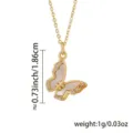 Exquisite Perlmutt Schmetterling Anhänger Halskette mit glitzernden Steinen und goldener Kette. - 14