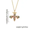 Vergoldete mehrfarbige Edelstein-Bienen-Halskette, eleganter und zarter Schmuckanhänger. - 17