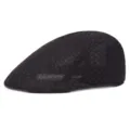 Casquette plate noire en maille respirante pour hommes et femmes, baret vintage ete detail. - Taille unique / Noir