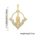 Vue détaillée du pendentif plaqué or serti de zircones cubiques et de pierres bleues. - Style 1 / Pendentif Uniquement (Sans Chaîne)