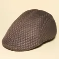 Classic mesh flat cap for men and women, breathable summer retro ivy beret hat in dark brown. - One Size / Coffee