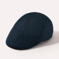 Casquette plate en filet bleu marine respirante chapeau bec de canard été pour hommes et femmes - Taille unique / Bleu marine