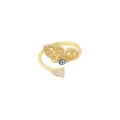Bague ouverte papillon mauvais oeil plaquee or tendance zircone ajustable modele - Ouvert Réglable / Style Mauvais Œil Papillon (Style 5)