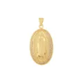 Pendentif religieux en zircone pavée plaqué or ovale vintage médaille pour collier DIY - Style 7