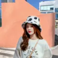 Fluffy fuzzy daisy bucket hat for women, cute winter warm foldable plush fisherman hat style. - M (56-58cm) / White