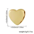 Goldfarbenes gepufftes Herz Anhänger Perle Schmuckzubehör Größe 1.62x1.59cm Gewicht 5g - Glatter Anhänger / Gold Herz